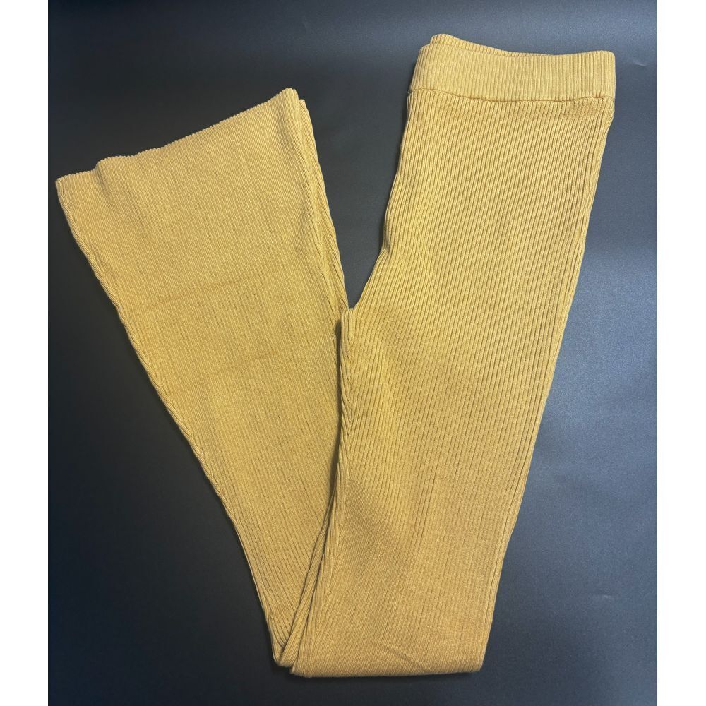 Lita by‎ Ciara NWT Rib Organic Cotton Flare Pants in Ice Coffee Large MSRP $228